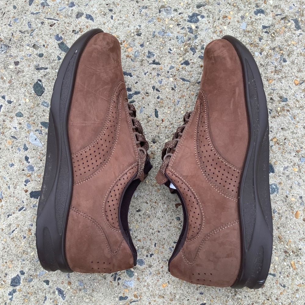 SAS Free Time Brown Nubuck Leather Walking Shoes Womens 10 W Made in USA Comfort - Picture 9 of 16